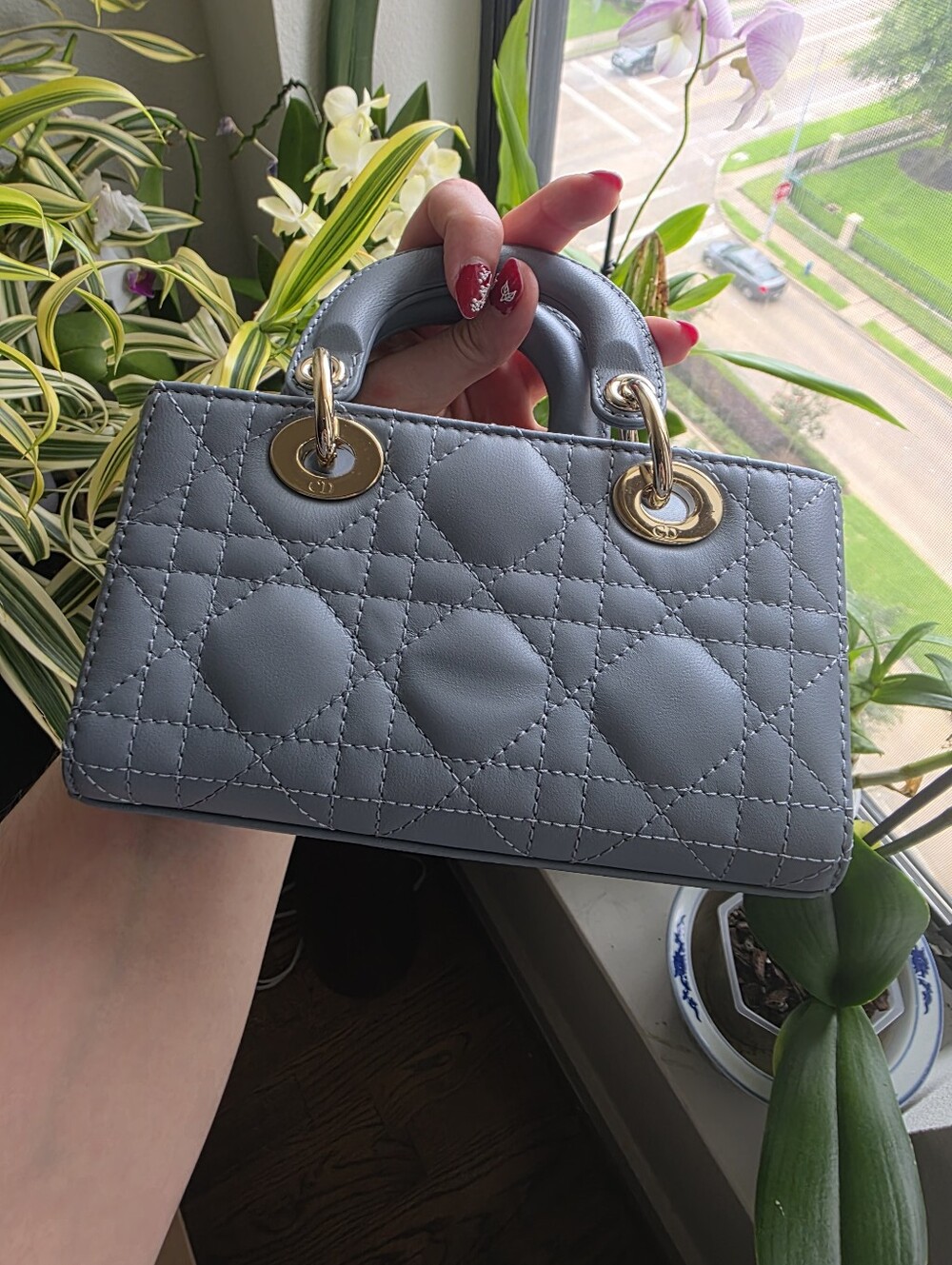New w/reciept Dior Quilted Micro Lady D-Joy w/Gold Hardware. Blue Color - Picture 8 of 9